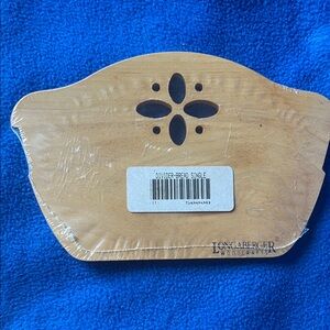 Longaberger Tan Wooden Divider with Floral Cutout